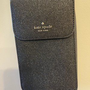 Kate Spade black Nola Glitter cellphone crossbody NWOT
